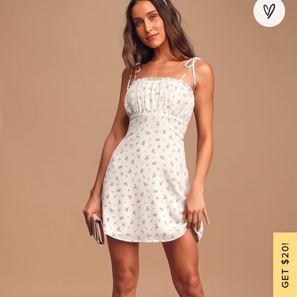 Lulus Be a Wildflower White Floral Print Dress